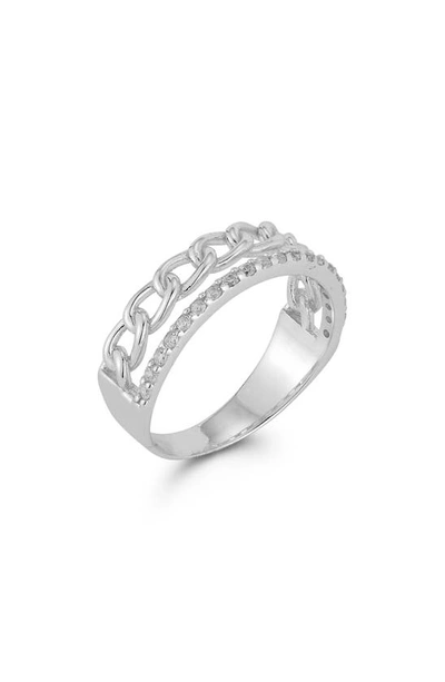 Shop Chloe & Madison Plated Sterling Silver & Cz Double Band Ring