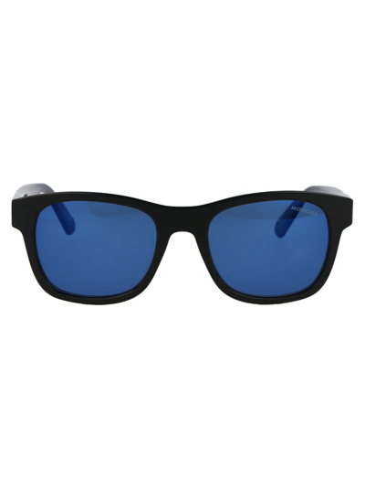 Shop Moncler Eyewear Square Frame Sunglasses In Blue