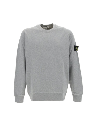 Shop Stone Island Logo Patch Crewneck Sweatshirt In Grey