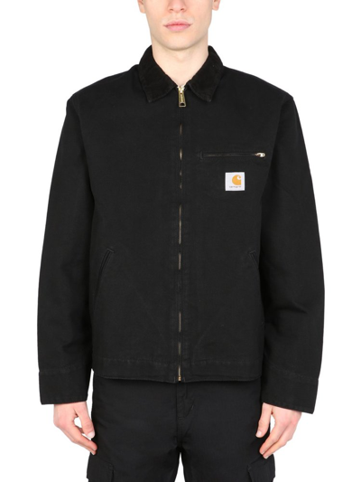 Shop Carhartt Wip Logo Patch Detroit Jacket In Black