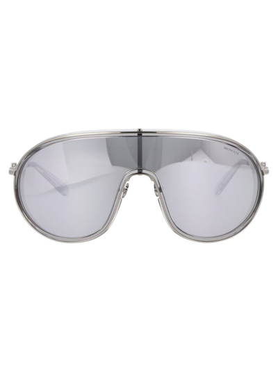 Shop Moncler Eyewear Aviator Frame Sunglasses In Grey