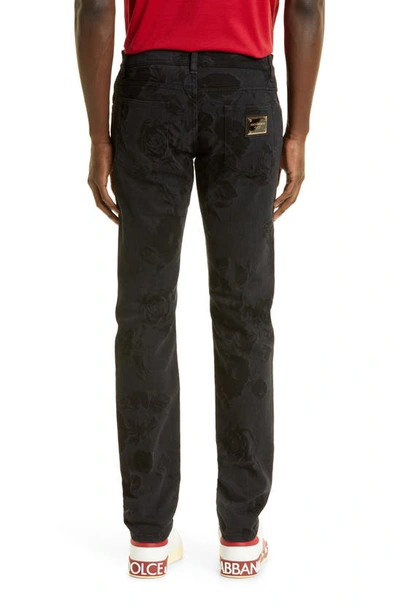Shop Dolce & Gabbana Tonal Jacquard Skinny Jeans In Combined Colour