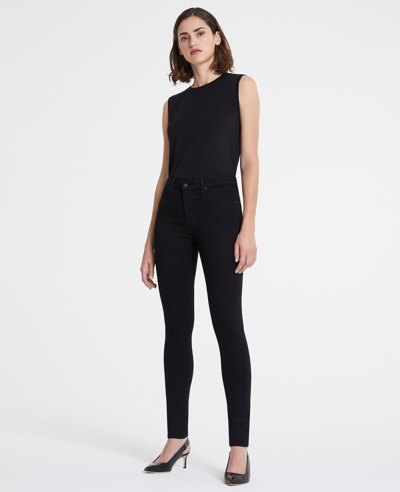Shop Ag Jeans Farrah Skinny In Super Black