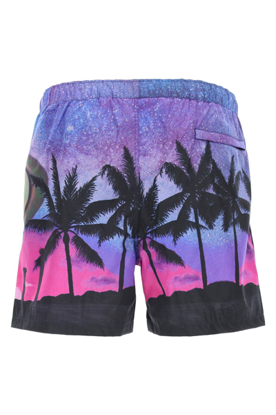 Shop Valentino Water Sky Swim Trunks In Mixed Colours