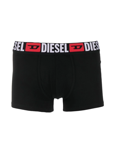 Diesel Set Di Tre Boxer Lunghi Con Elastico In Vita Con Logo All-over In Black