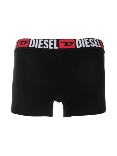 Diesel Set Di Tre Boxer Lunghi Con Elastico In Vita Con Logo All-over In Black