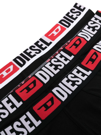 Diesel Set Di Tre Boxer Lunghi Con Elastico In Vita Con Logo All-over In Black