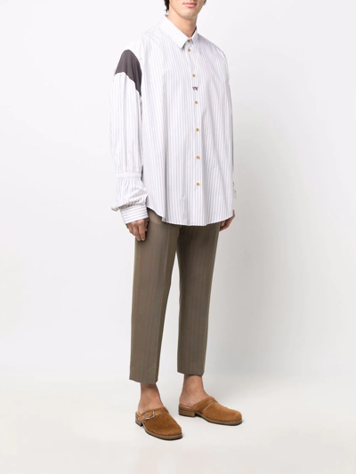 Shop Vivienne Westwood Striped Organic Cotton Shirt In White