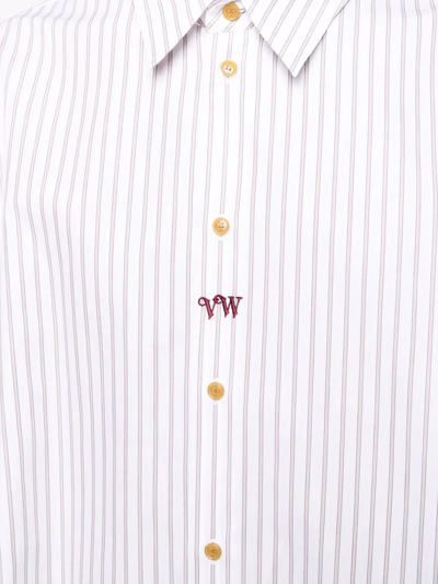 Shop Vivienne Westwood Striped Organic Cotton Shirt In White