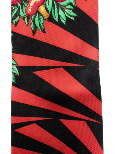 Pre-owned Versace 1990s Graphic-print Silk Tie In Red