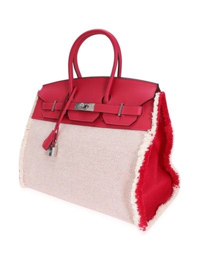 Pre-owned Hermes  Fray Fray Birkin 35 Handbag In Pink