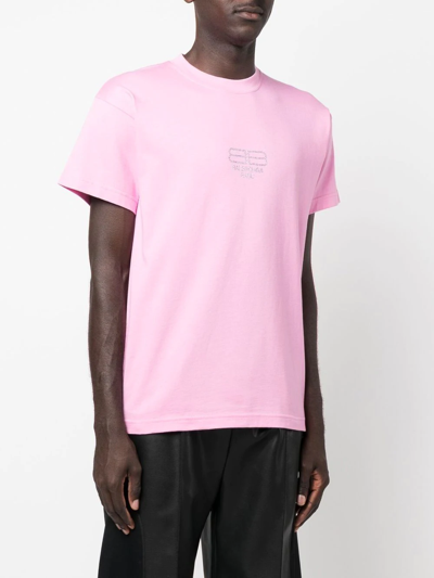 Shop Balenciaga Bb Paris Icon T-shirt In Pink
