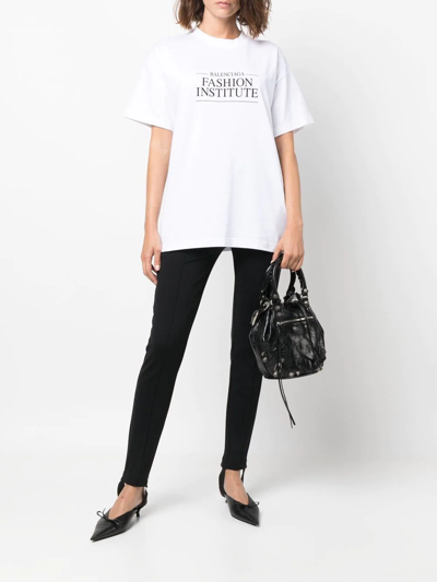 Shop Balenciaga Fashion Institute T-shirt In White