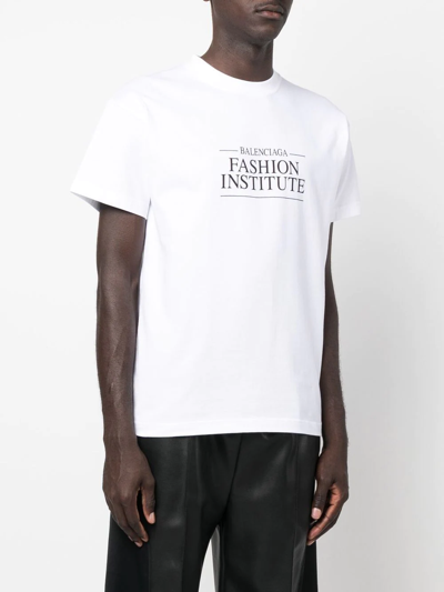 Shop Balenciaga Fashion Institute T-shirt In White