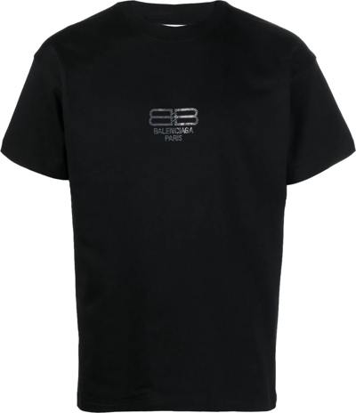 Balenciaga Bb Paris Icon-embellished T-shirt In Black | ModeSens