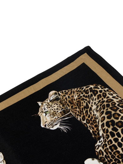 Dolce & Gabbana Tiger-print Placemat And Napkin Set In Black
