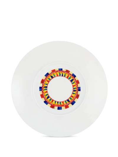 Shop Dolce & Gabbana Knight-print Charger Plate In Yellow