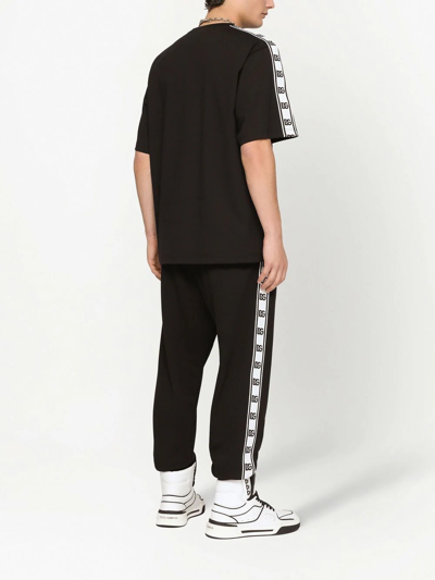 Shop Dolce & Gabbana Logo-tape Technical Jersey T-shirt In Black