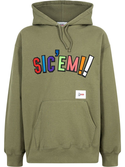 Shop Supreme X Wtaps Sic'em! Hoodie In Green