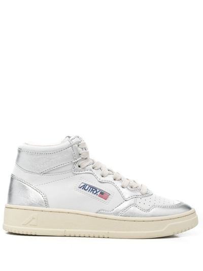 Shop Autry Logo-patch Lace-up Sneakers In White