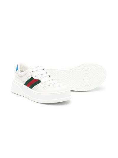 Shop Gucci House Web Chunky Sneakers In White