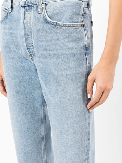 Shop Agolde Mid-rise Straight-leg Jeans In Blue