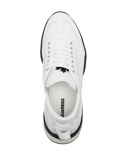 Shop Dsquared2 Round-toe Lace-up Sneakers In White