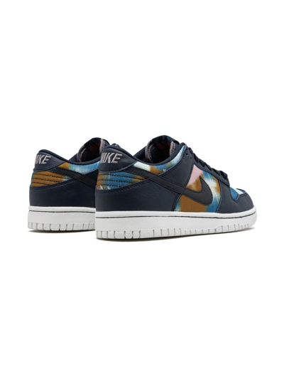 Shop Nike Dunk Low "graffiti Navy" Sneakers In Blue