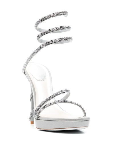 Shop René Caovilla Margot 105mm Platform Sandals In Silver