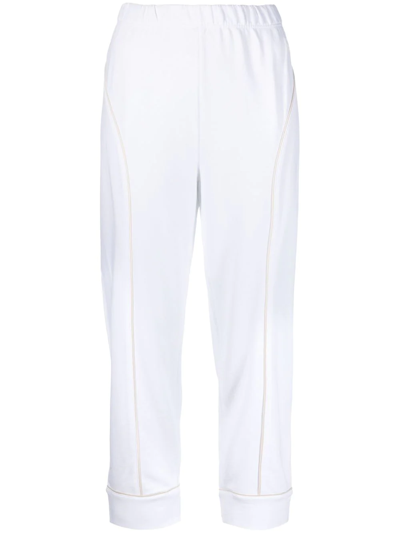 Shop Stella Mccartney Elasticated-waist Zip-up Track Pants In White