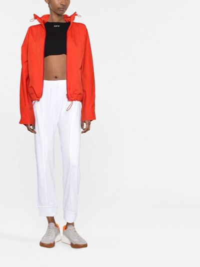 Shop Stella Mccartney Elasticated-waist Zip-up Track Pants In White