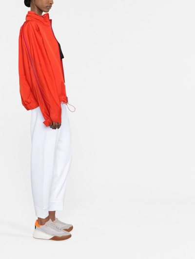 Shop Stella Mccartney Elasticated-waist Zip-up Track Pants In White