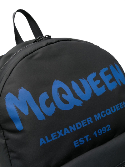 Shop Alexander Mcqueen Logo-print Two-tone Backpack In Black