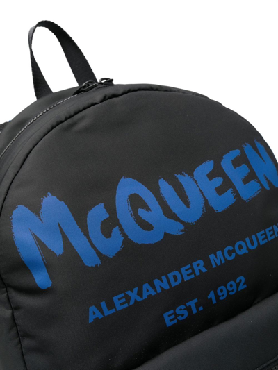 Alexander Mcqueen Metropolitan Graffiti Backpack In Black