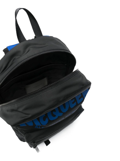 Alexander Mcqueen Metropolitan Graffiti Backpack In Black