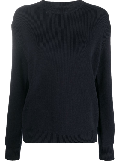 Golden Goose Black Merino Wool Sweater With Golden Applications For Women In Blue