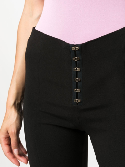 Shop Blumarine Hook-fastening Skinny Trousers In Black