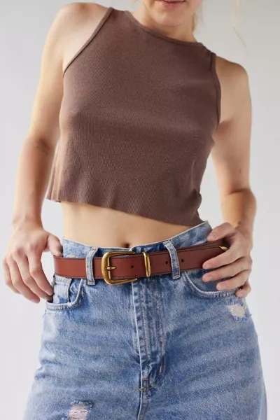 Shop Urban Outfitters Simple Western Belt In Brown