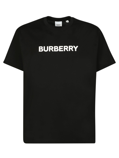 Shop Burberry Oversized T-shirt That Sports The House Logo On The Front In Black