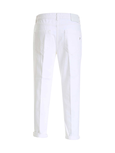 Shop Dondup Buttons Short Jean In White
