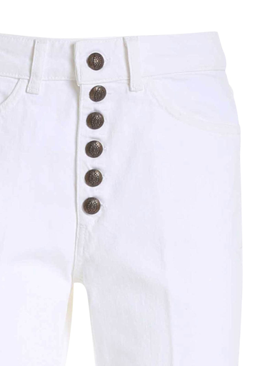 Shop Dondup Buttons Short Jean In White