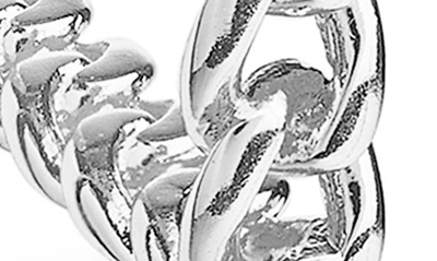 Sterling Forever Square Chain Link Hoop Earrings In Silver