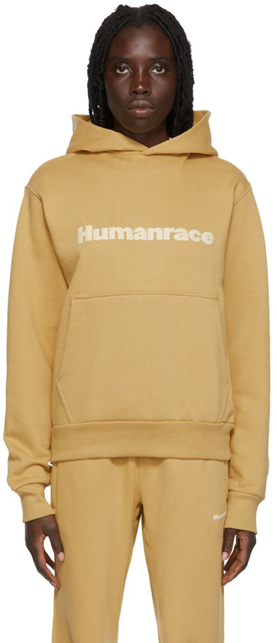 Shop Adidas X Humanrace By Pharrell Williams Tan Humanrace Basics Hoodie In Golden Beige