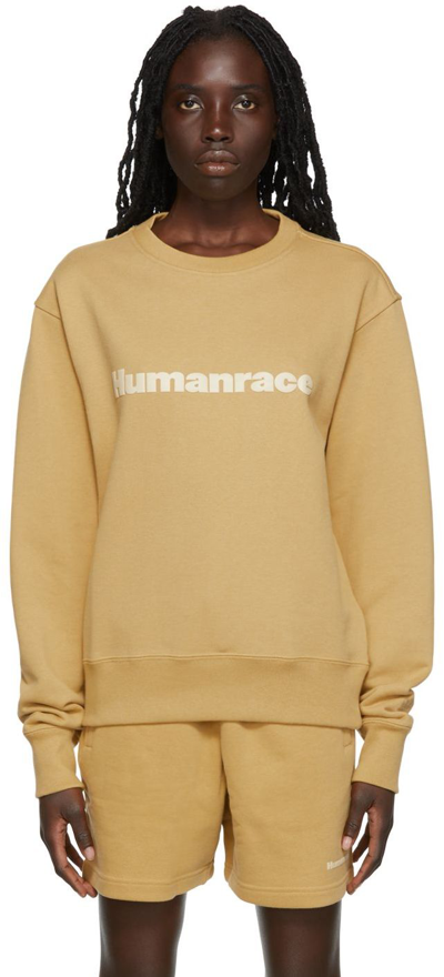 Shop Adidas X Humanrace By Pharrell Williams Tan Humanrace Basics Sweatshirt In Golden Beige