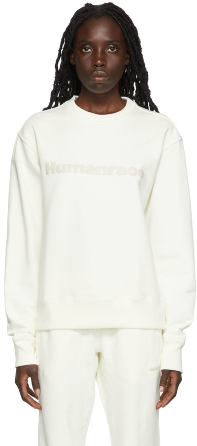 Shop Adidas X Humanrace By Pharrell Williams Off-white Humanrace Basics Sweatshirt In Off White