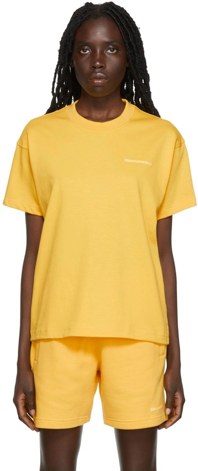 Shop Adidas X Humanrace By Pharrell Williams Yellow Humanrace Basics T-shirt In Bold Gold