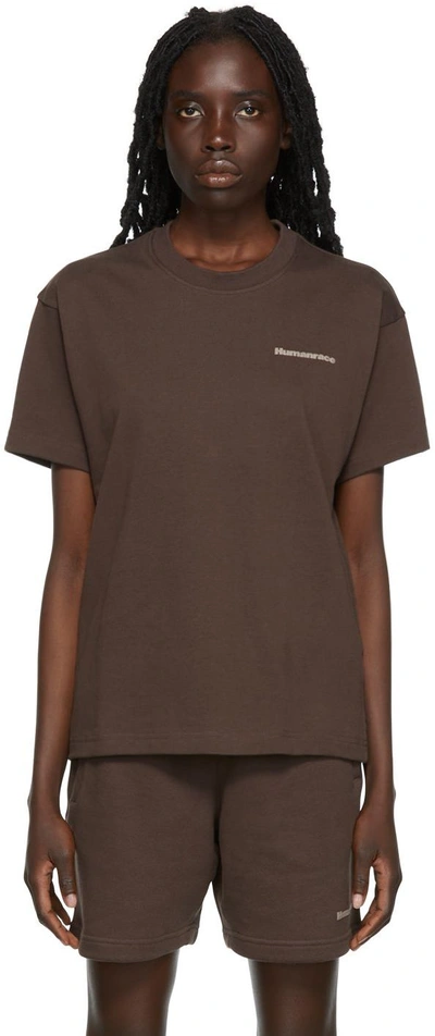 Shop Adidas X Humanrace By Pharrell Williams Brown Humanrace Basics T-shirt