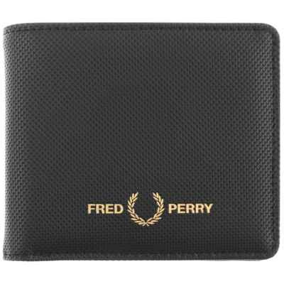 Fred Perry Pique Textured Bifold Wallet Black | ModeSens