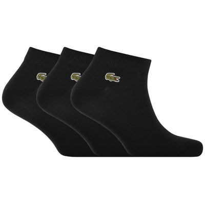 Shop Lacoste Sport Lacoste Triple Pack Ankle Socks Black