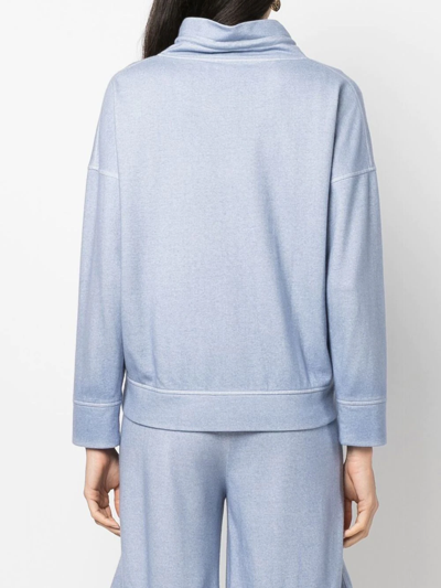 Shop Colombo Drawstring-neck Long-sleeve Sweatshirt In Blue